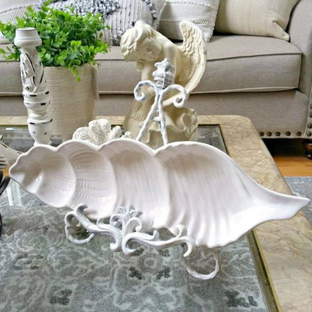 COASTAL Beach COTTAGE Shell TIDBIT Tray